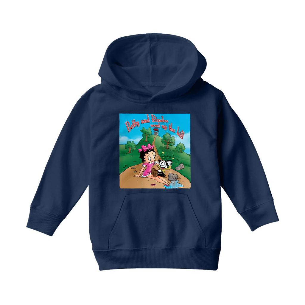Betty Boop Betty and Bimbo Went Up The Hill Kids Hooded Sweatshirt
