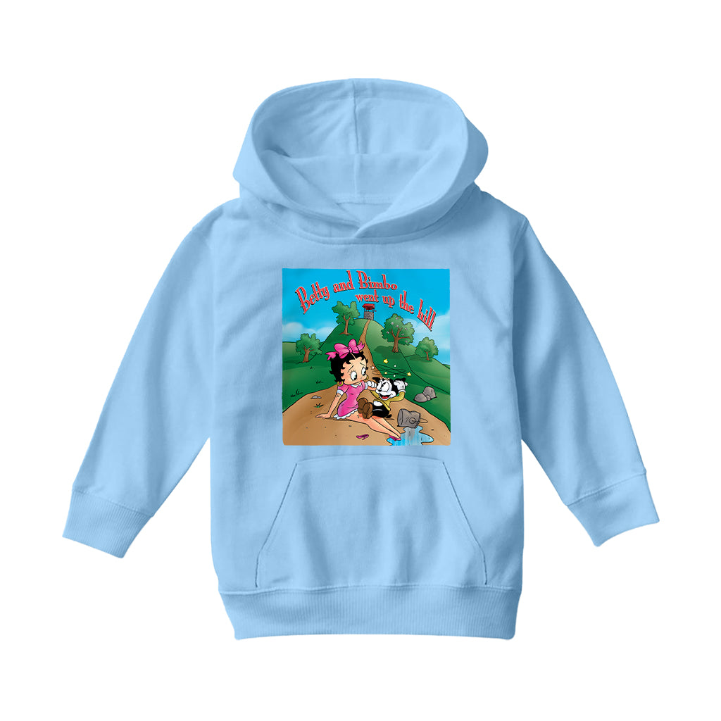 Betty Boop Betty and Bimbo Went Up The Hill Kids Hooded Sweatshirt