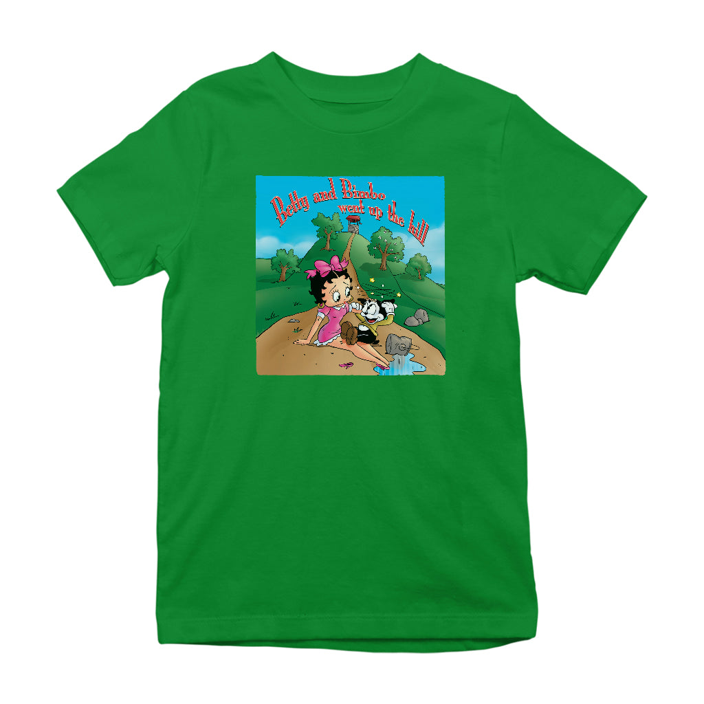 Betty Boop Betty and Bimbo Went Up The Hill Kids T-Shirt
