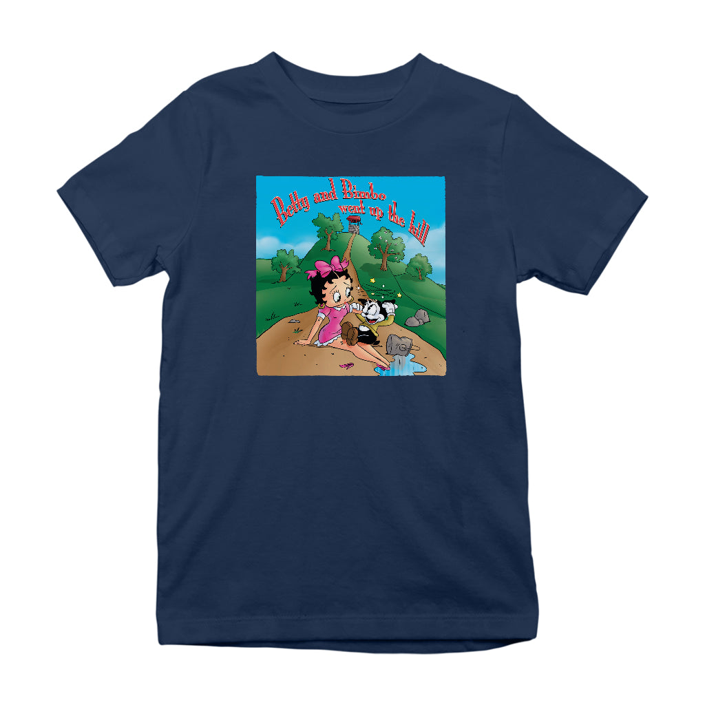 Betty Boop Betty and Bimbo Went Up The Hill Kids T-Shirt