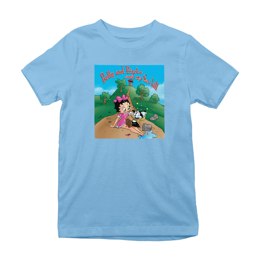 Betty Boop Betty and Bimbo Went Up The Hill Kids T-Shirt