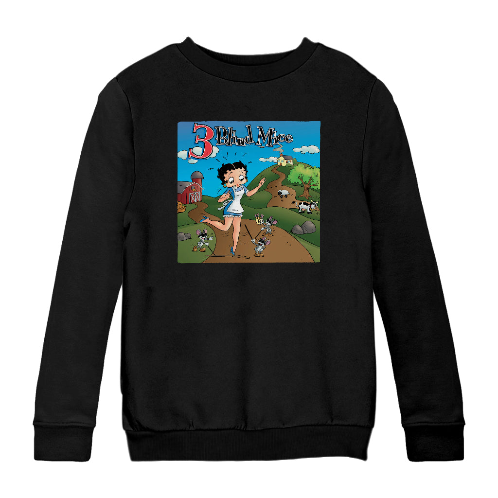 Betty Boop Three Blind Mice Kids Sweatshirt