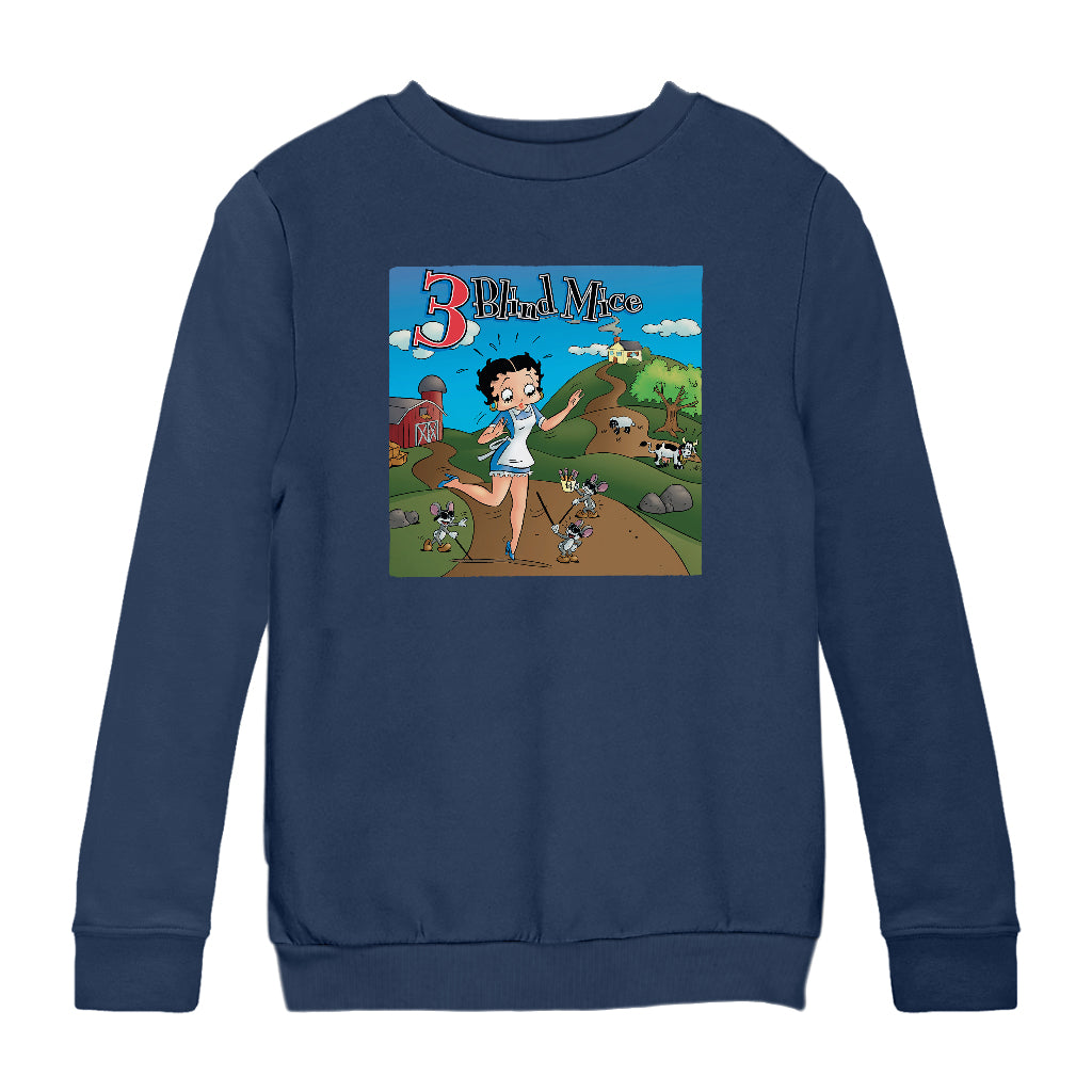 Betty Boop Three Blind Mice Kids Sweatshirt
