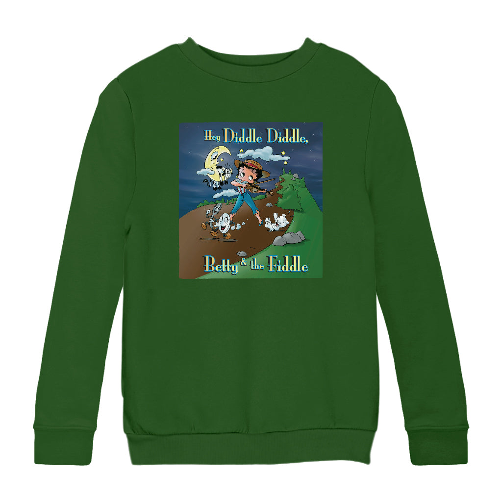 Betty Boop Betty And The Fiddle Kids Sweatshirt