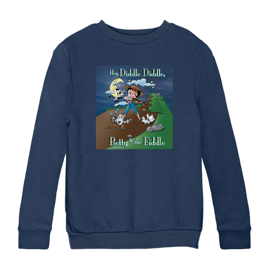 Betty Boop Betty And The Fiddle Kids Sweatshirt