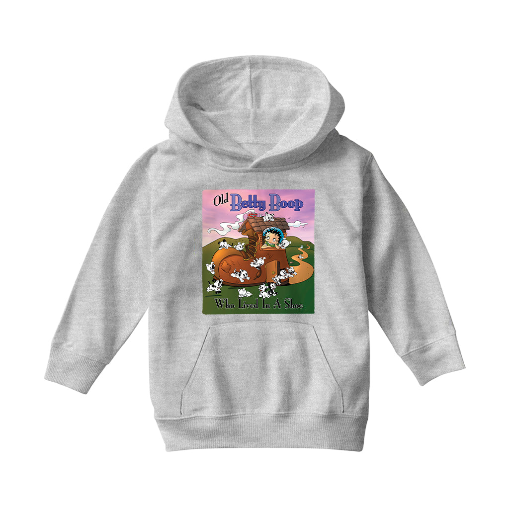 Betty Boop Old Betty Boop Who Lived In A Shoe Kids Hooded Sweatshirt