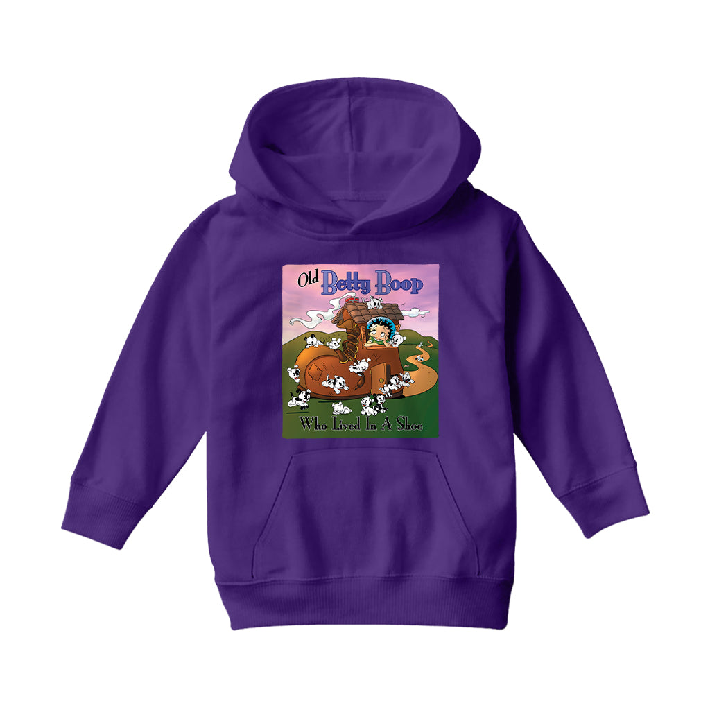 Betty Boop Old Betty Boop Who Lived In A Shoe Kids Hooded Sweatshirt