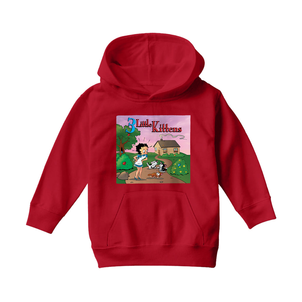 Betty Boop Three Little Kittens Kids Hooded Sweatshirt