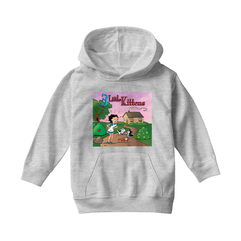 Betty Boop Three Little Kittens Kids Hooded Sweatshirt