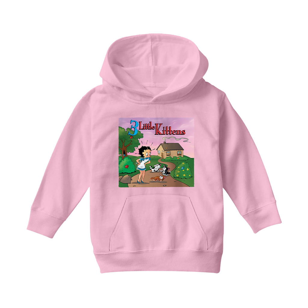 Betty Boop Three Little Kittens Kids Hooded Sweatshirt