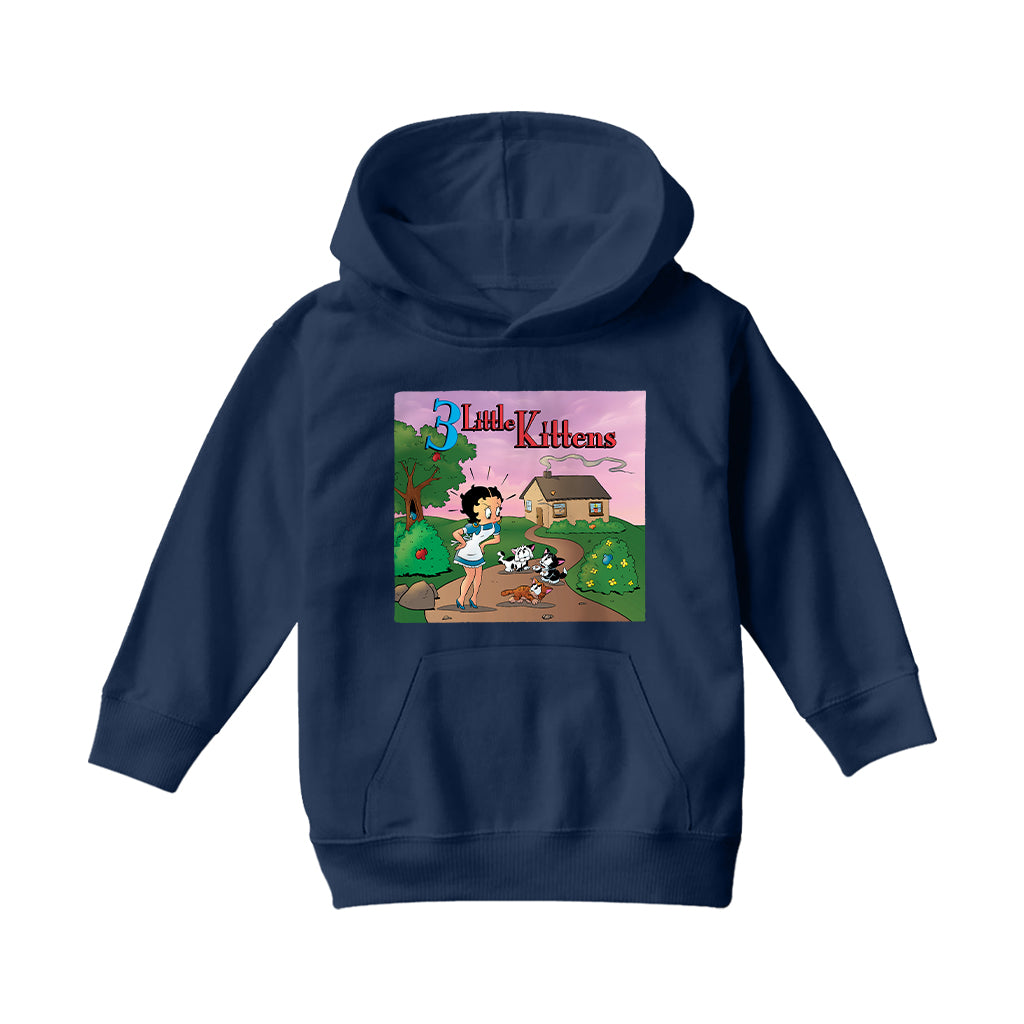 Betty Boop Three Little Kittens Kids Hooded Sweatshirt