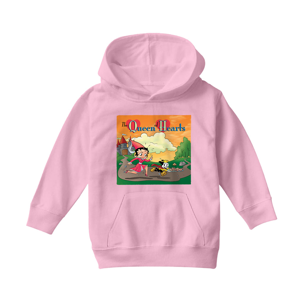 Betty Boop The Queen Of Hearts Kids Hooded Sweatshirt