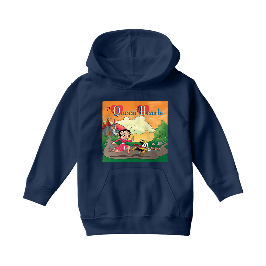 Betty Boop The Queen Of Hearts Kids Hooded Sweatshirt