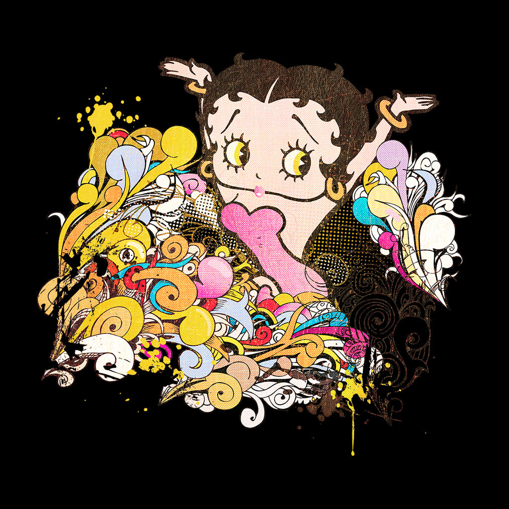 Betty Boop Multicoloured Curly Splash Kids Hooded Sweatshirt