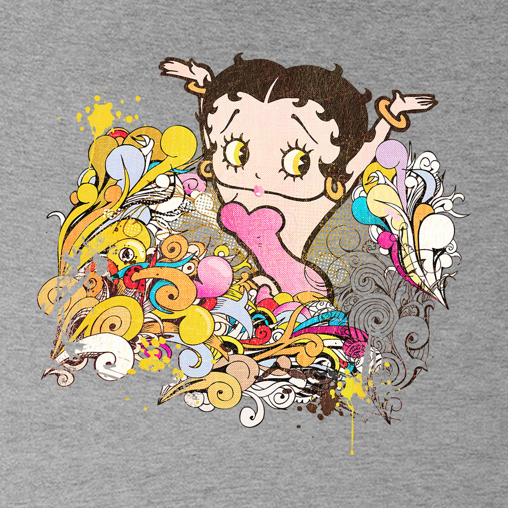 Betty Boop Multicoloured Curly Splash Kids Hooded Sweatshirt