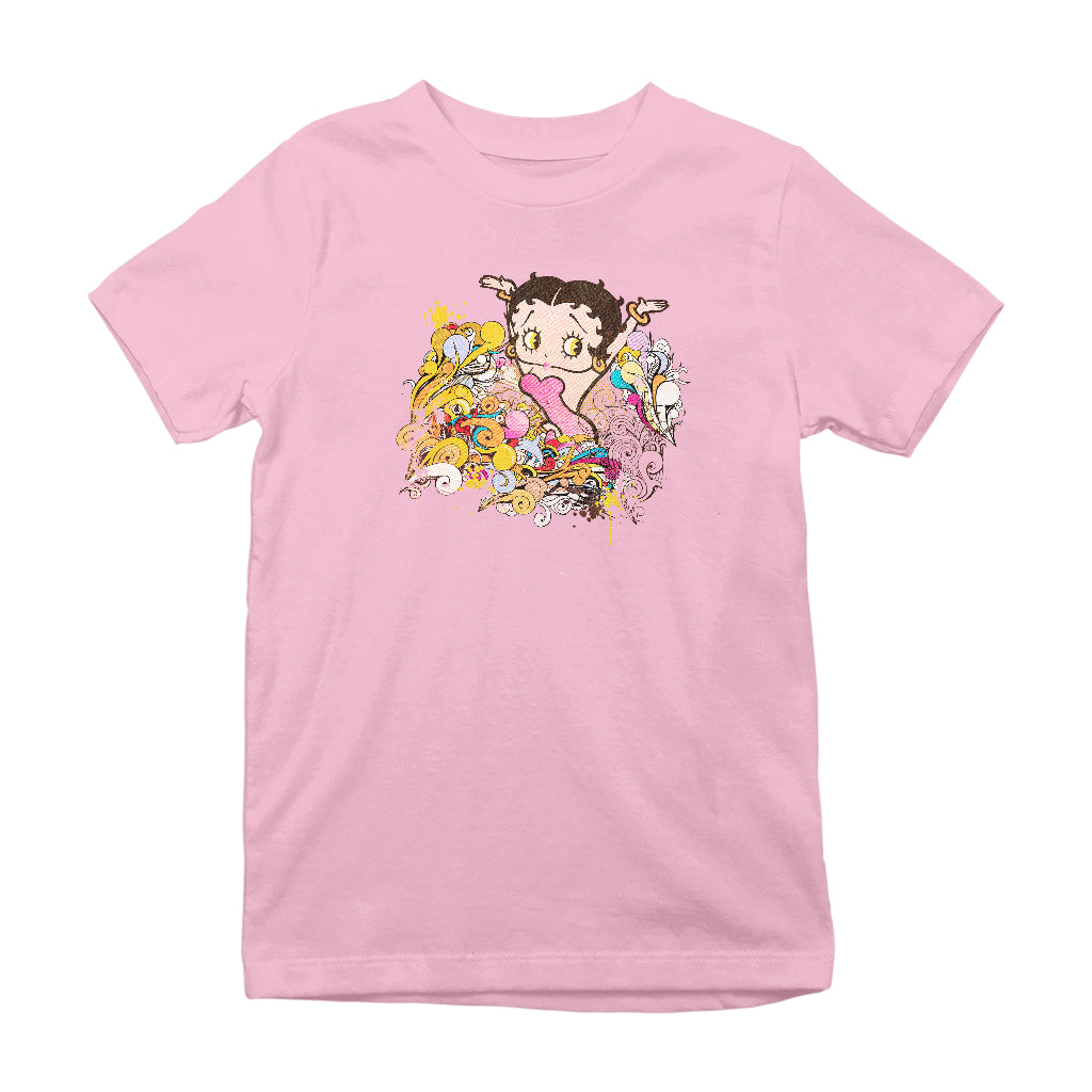 Betty Boop Multicoloured Curly Splash Kids T-Shirt