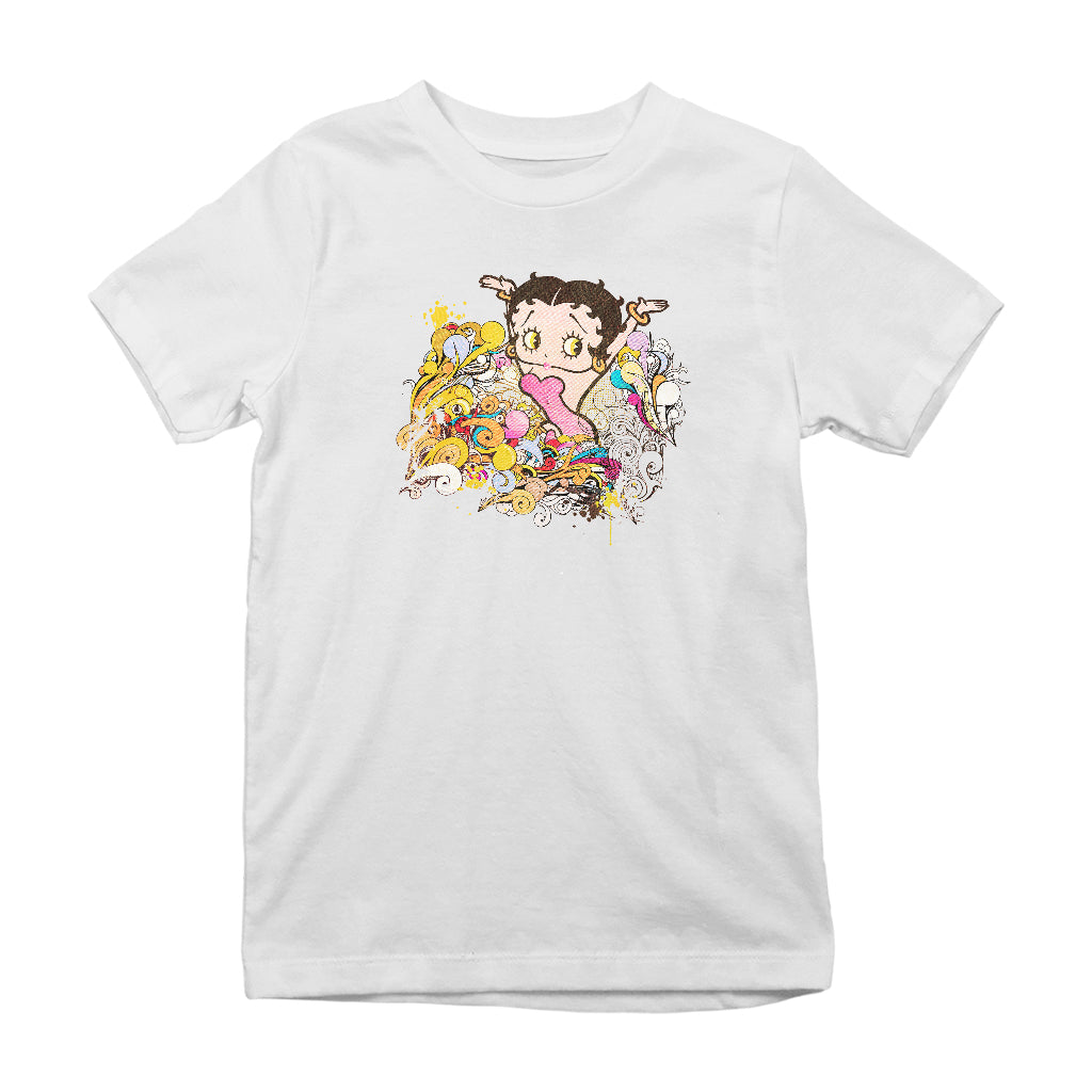 Betty Boop Multicoloured Curly Splash Kids T-Shirt