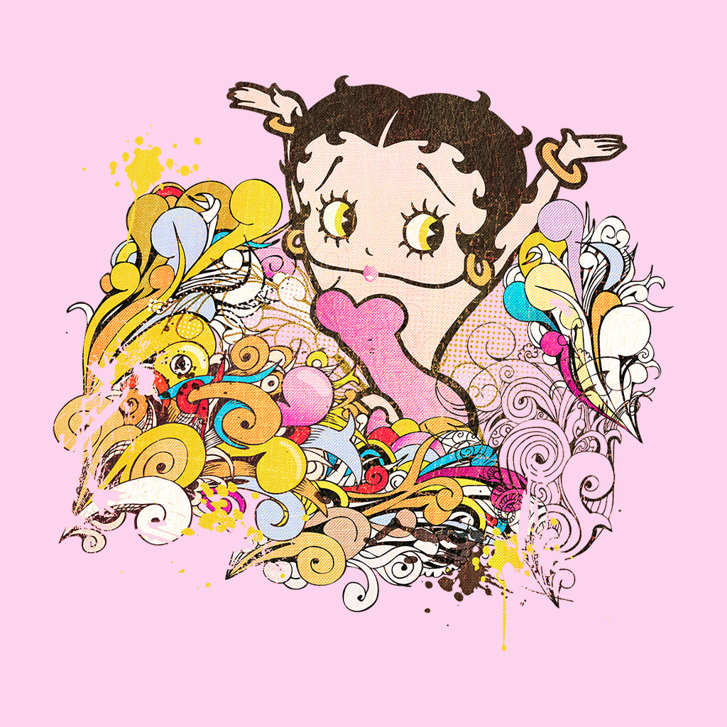 Betty Boop Multicoloured Curly Splash Kids Hooded Sweatshirt