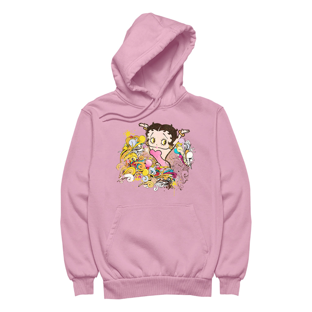 Betty Boop Multicoloured Curly Splash Men's Hooded Sweatshirt