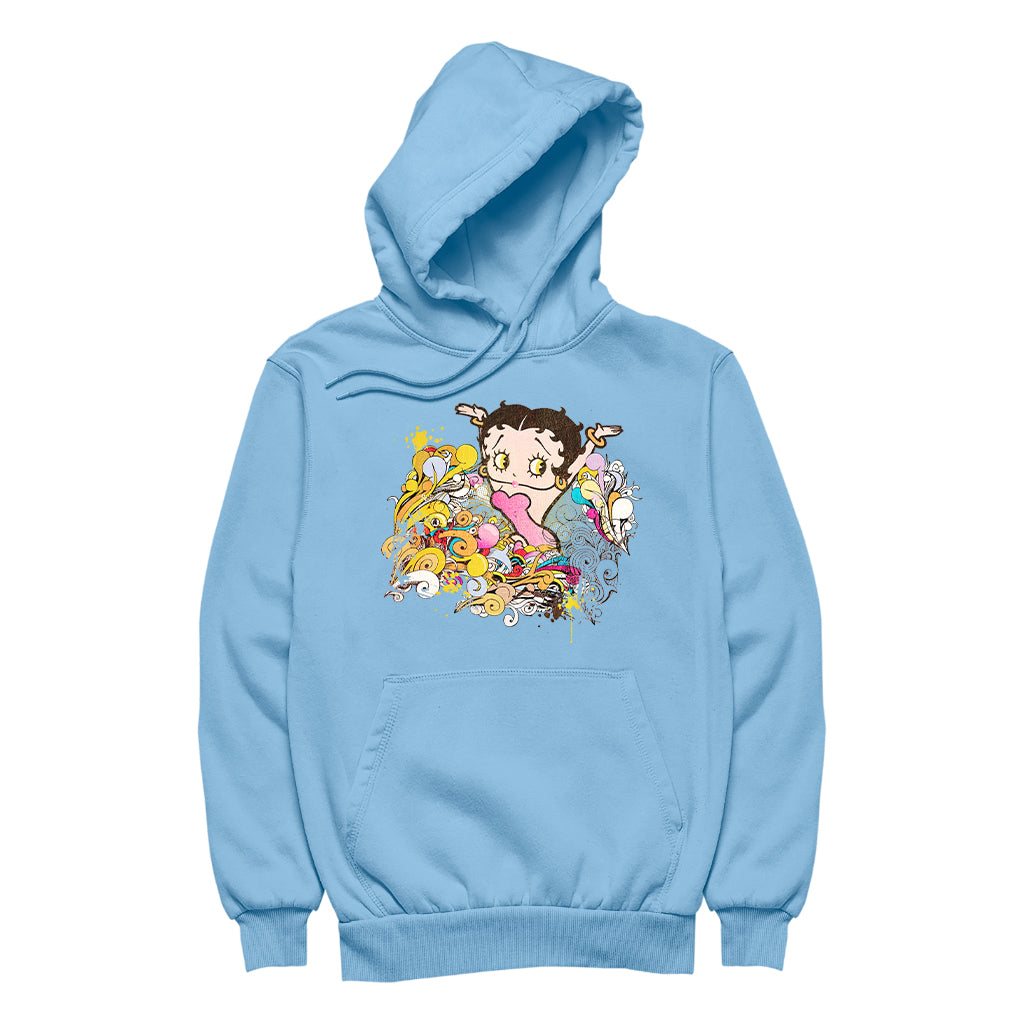 Betty Boop Multicoloured Curly Splash Men's Hooded Sweatshirt