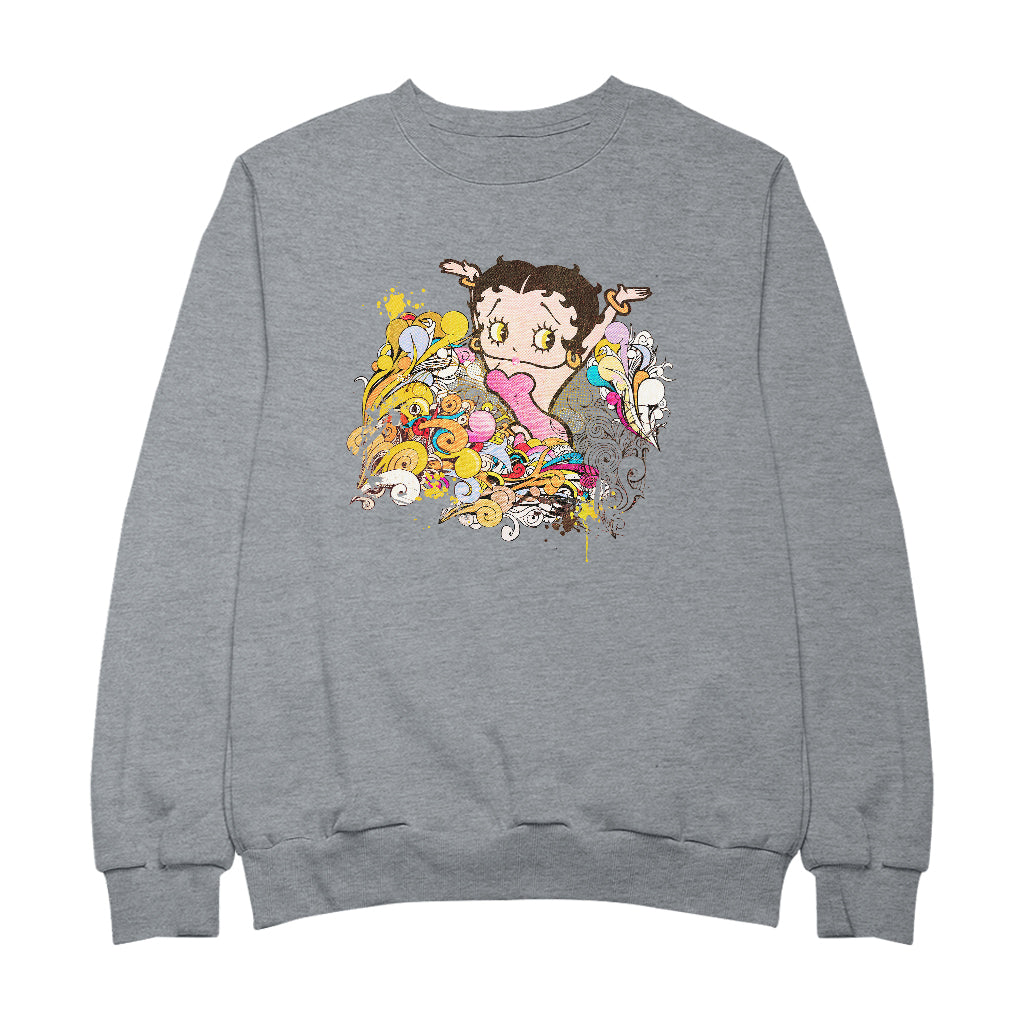 Betty Boop Multicoloured Curly Splash Men's Sweatshirt