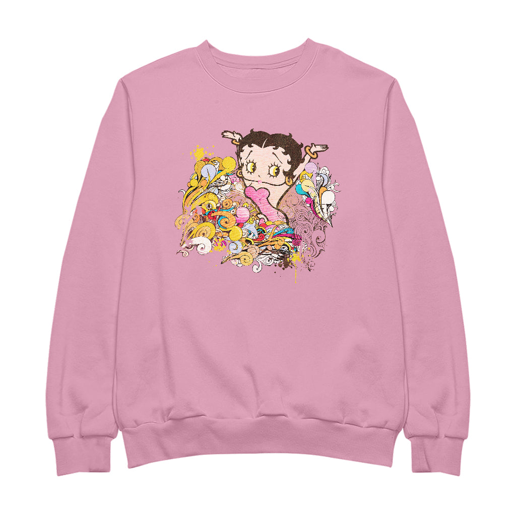 Betty Boop Multicoloured Curly Splash Men's Sweatshirt