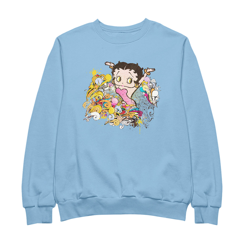Betty Boop Multicoloured Curly Splash Men's Sweatshirt
