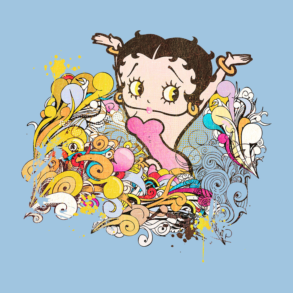 Betty Boop Multicoloured Curly Splash Kids Hooded Sweatshirt