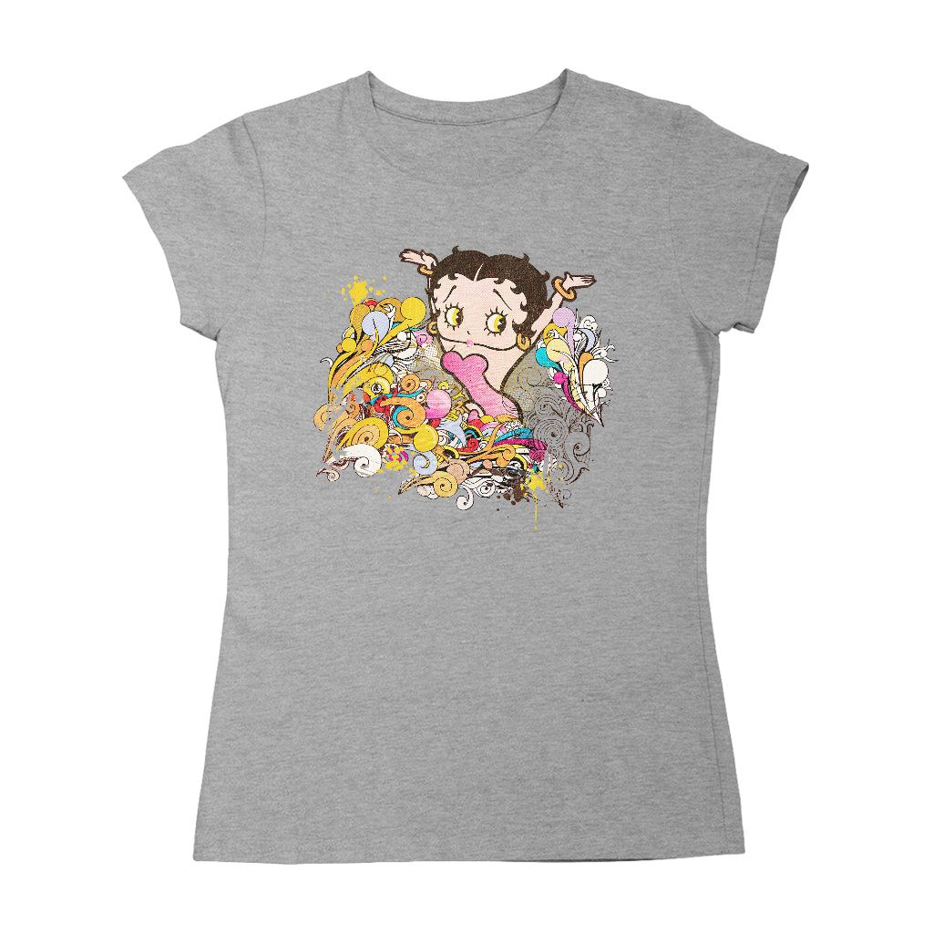 Betty Boop Multicoloured Curly Splash Women's T-Shirt