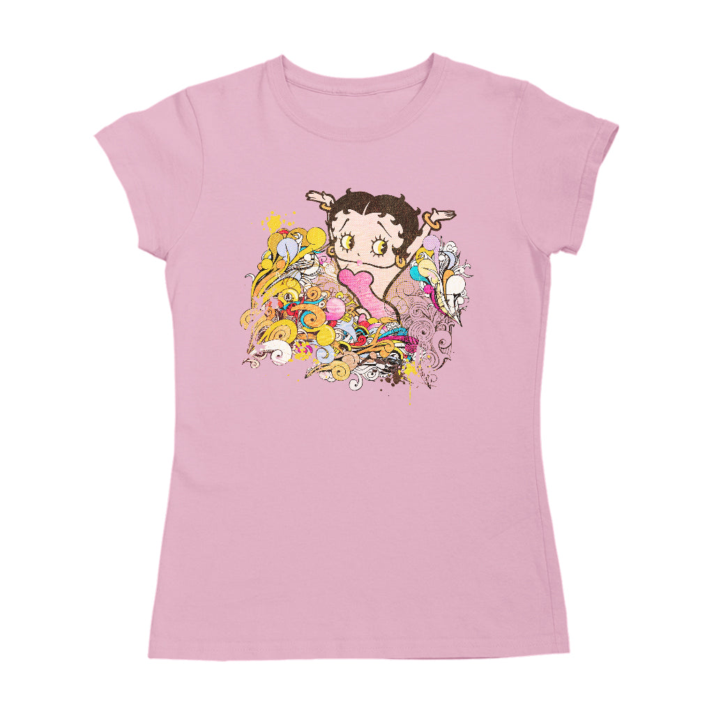 Betty Boop Multicoloured Curly Splash Women's T-Shirt