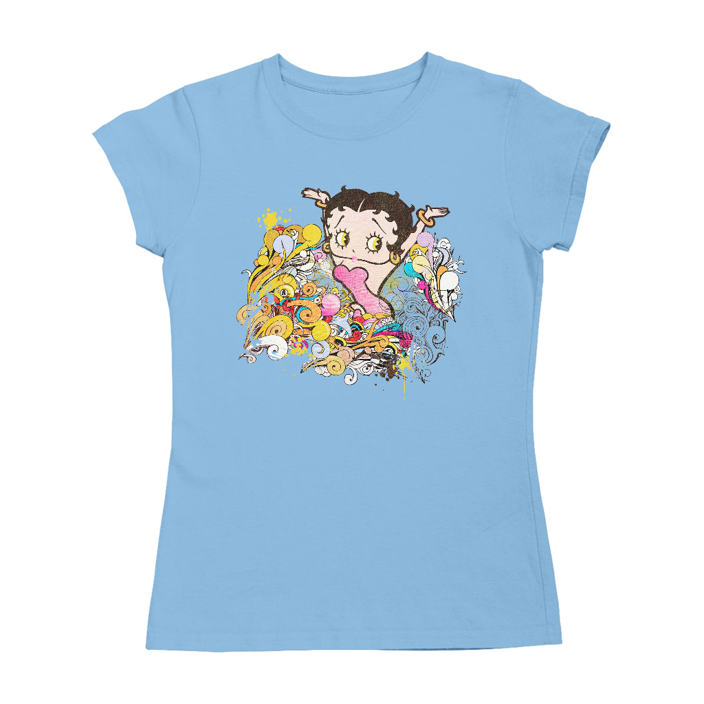 Betty Boop Multicoloured Curly Splash Women's T-Shirt