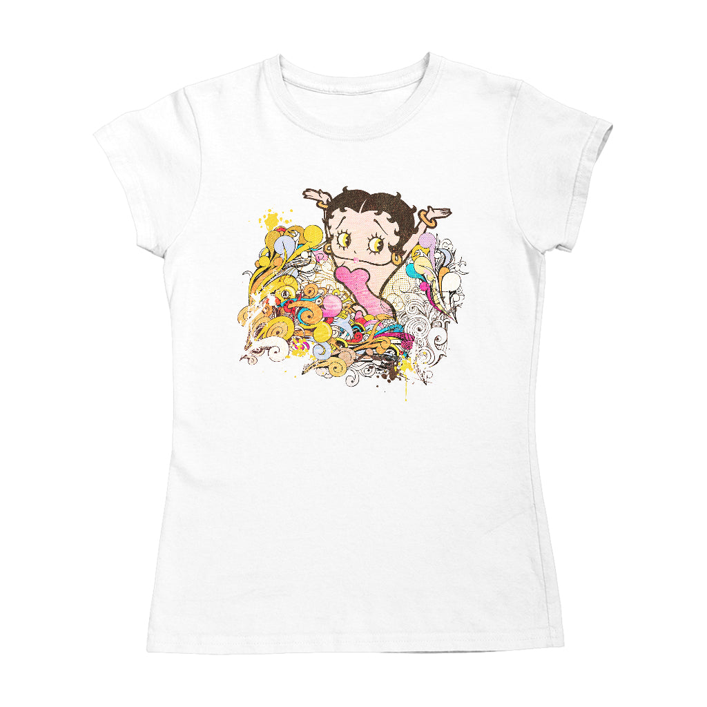 Betty Boop Multicoloured Curly Splash Women's T-Shirt