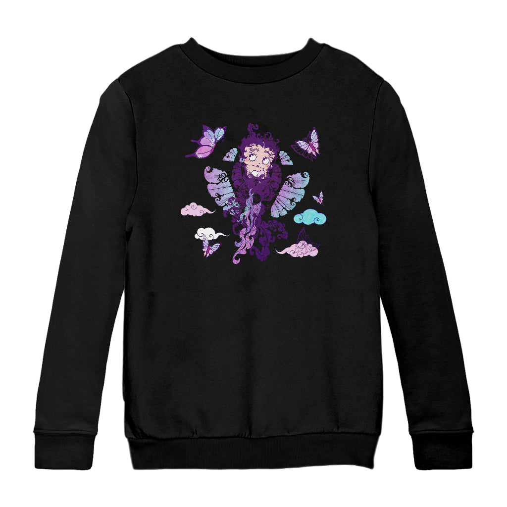 Betty Boop Butterfly Boop Kids Sweatshirt