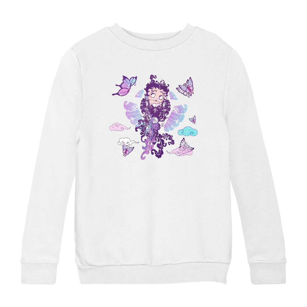Betty Boop Butterfly Boop Kids Sweatshirt