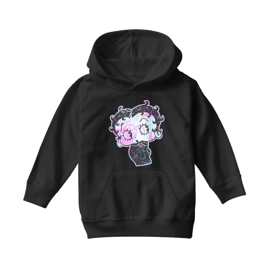 Betty Boop Swirls Pattern Kids Hooded Sweatshirt