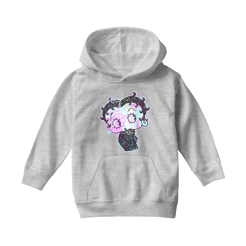 Betty Boop Swirls Pattern Kids Hooded Sweatshirt