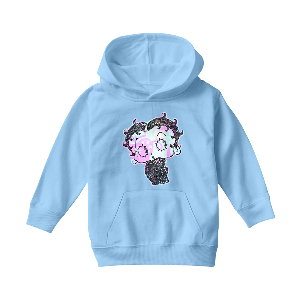 Betty Boop Swirls Pattern Kids Hooded Sweatshirt