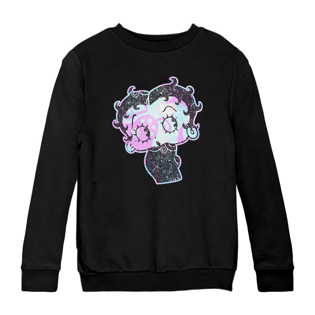 Betty Boop Swirls Pattern Kids Sweatshirt