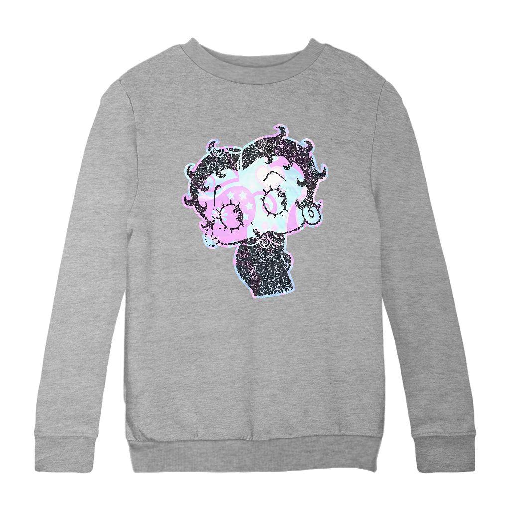 Betty Boop Swirls Pattern Kids Sweatshirt