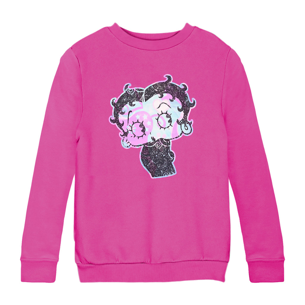 Betty Boop Swirls Pattern Kids Sweatshirt