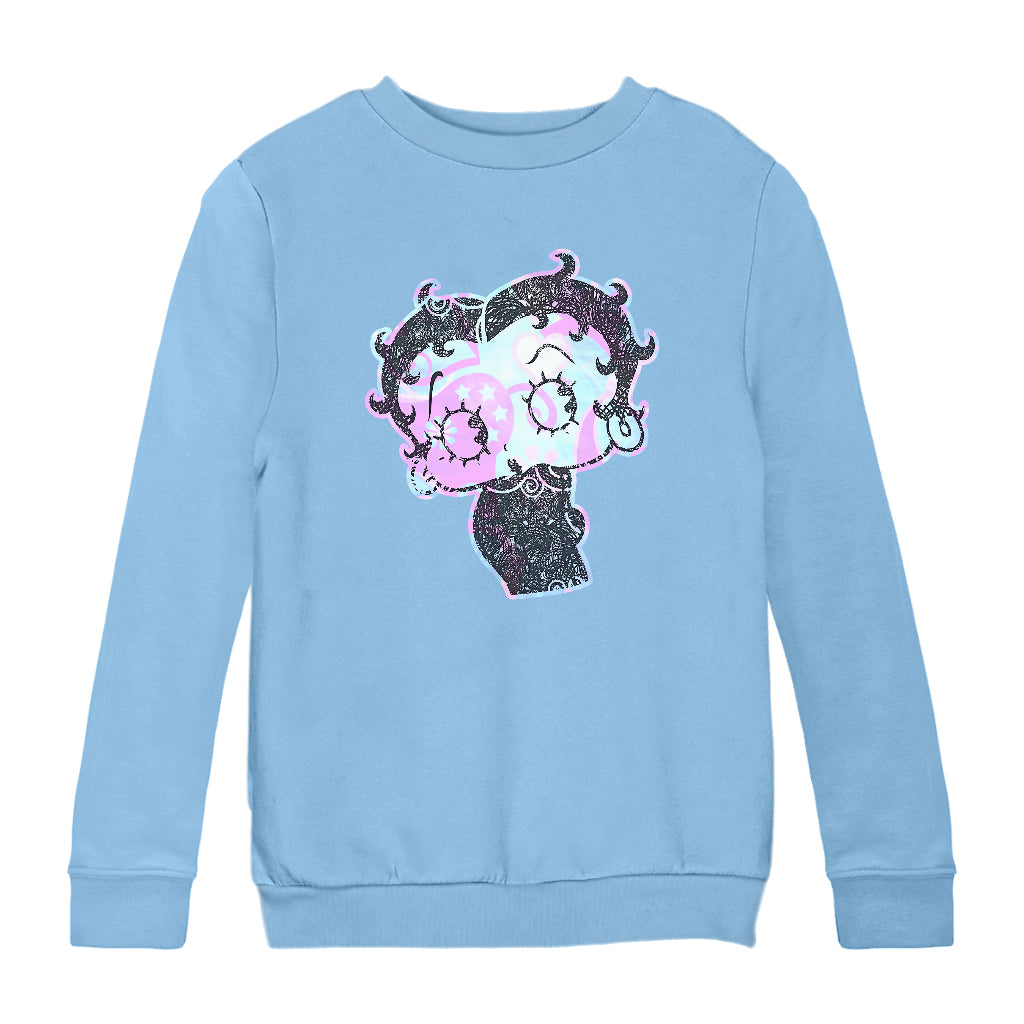 Betty Boop Swirls Pattern Kids Sweatshirt