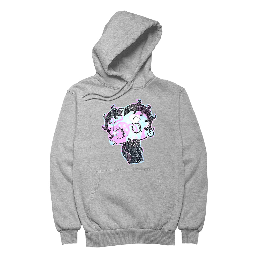 Betty Boop Swirls Pattern Men's Hooded Sweatshirt