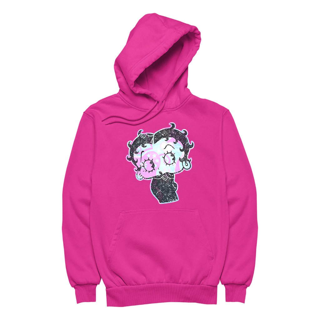 Betty Boop Swirls Pattern Men's Hooded Sweatshirt