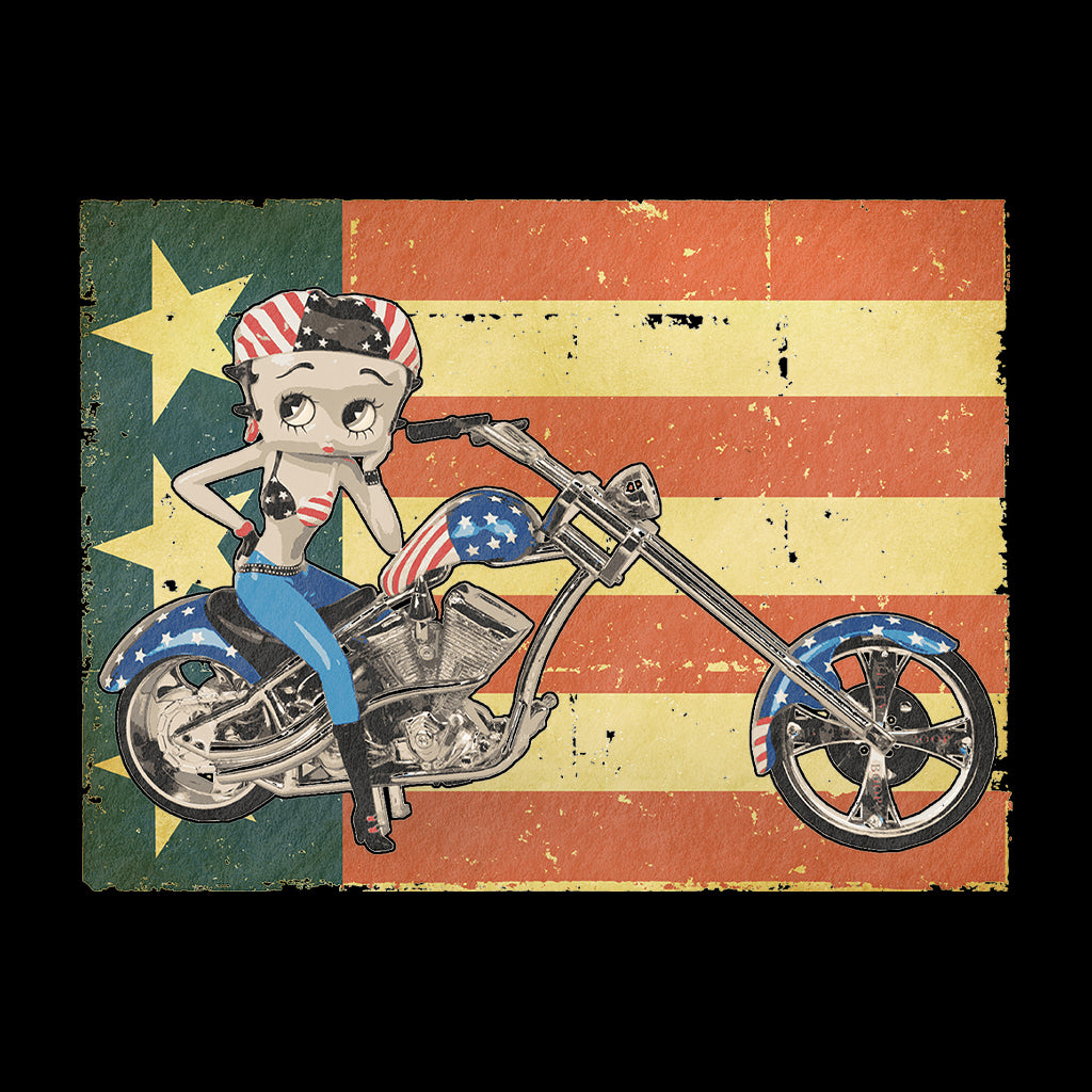 Betty Boop Motorcycle Stars and Stripes Kids T-Shirt