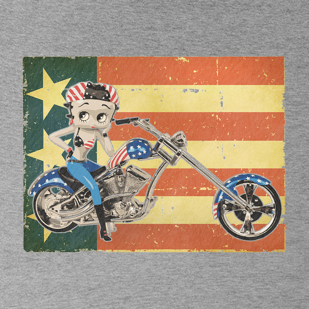 Betty Boop Motorcycle Stars and Stripes Kids Hooded Sweatshirt
