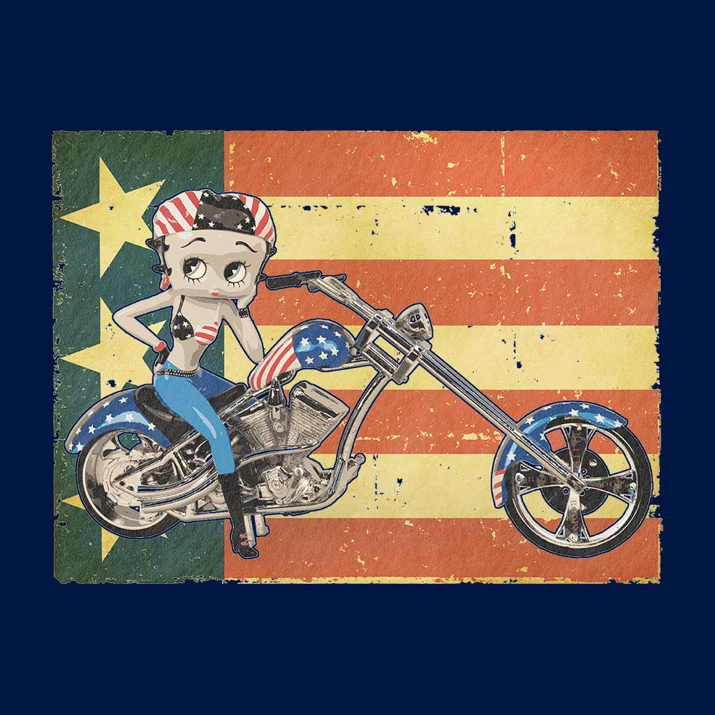 Betty Boop Motorcycle Stars and Stripes Kids Hooded Sweatshirt