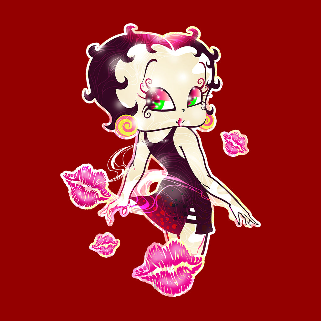 Betty Boop Blowing Shiny Kisses Kids Hooded Sweatshirt