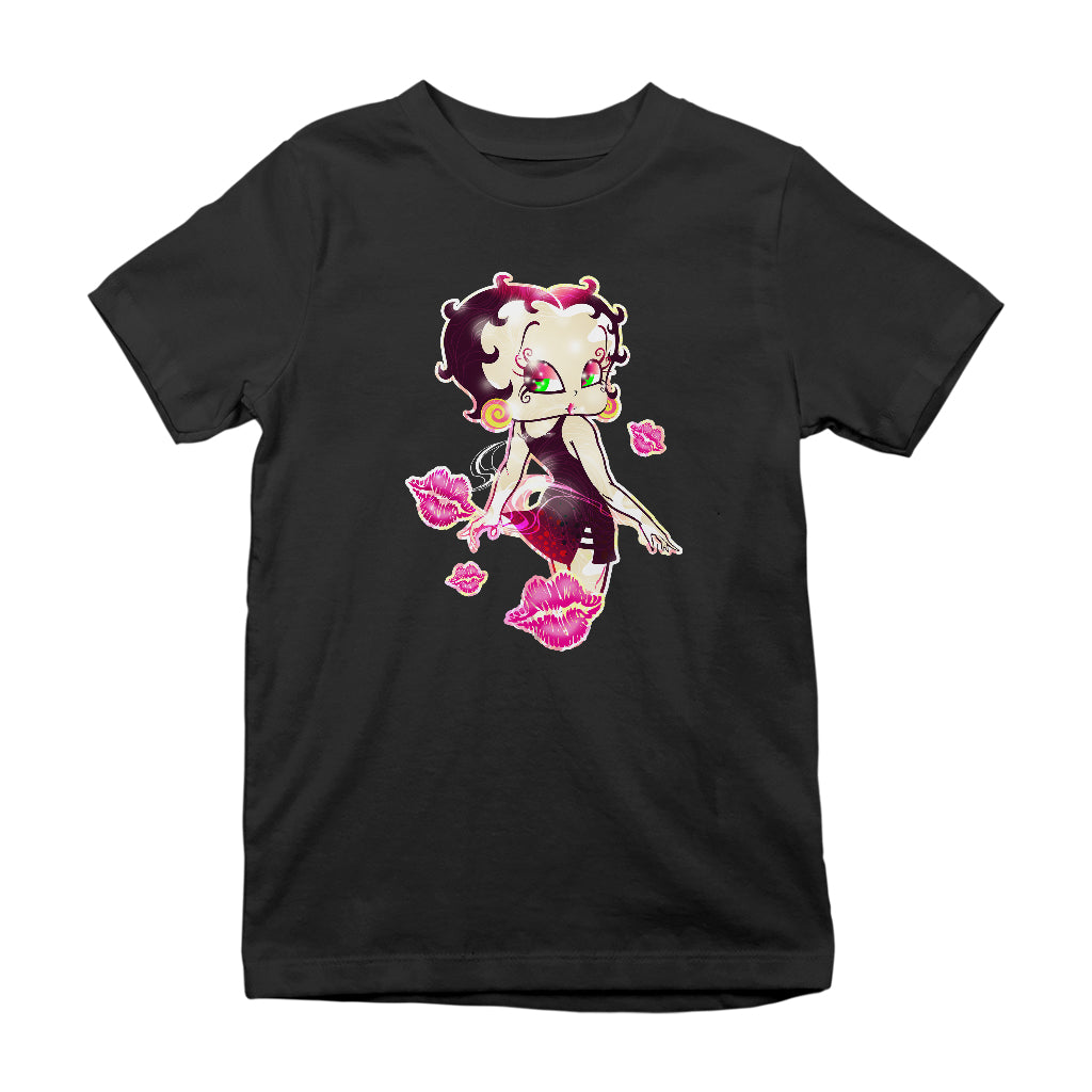 Betty Boop Blowing Shiny Kisses Kids T-Shirt