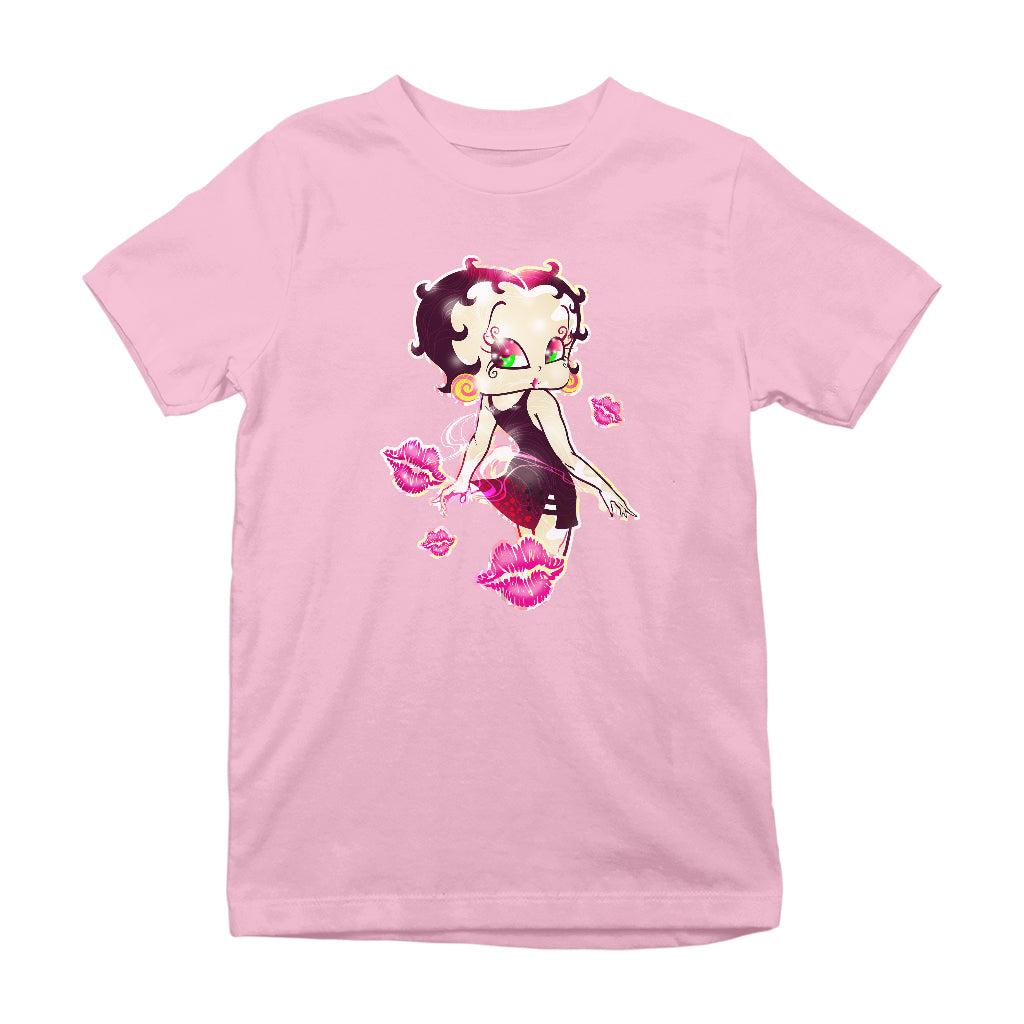 Betty Boop Blowing Shiny Kisses Kids T-Shirt