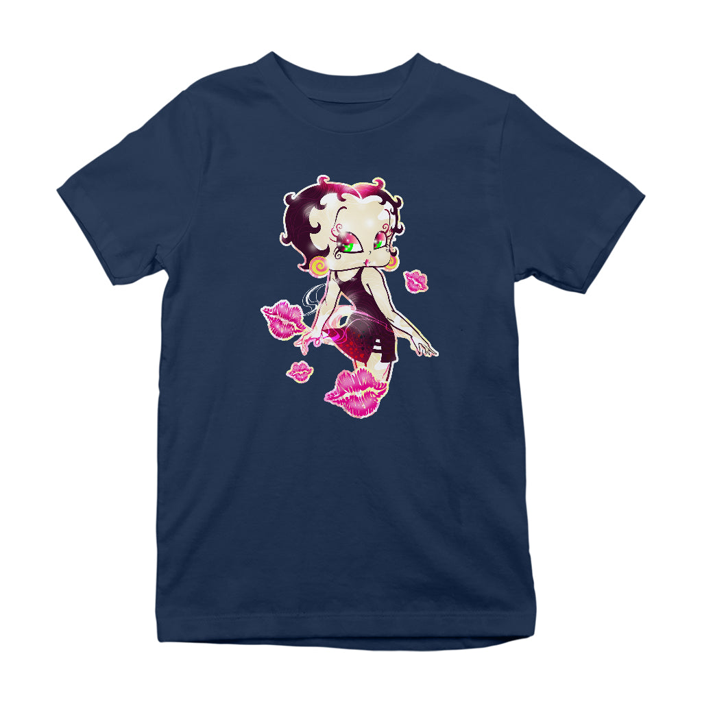 Betty Boop Blowing Shiny Kisses Kids T-Shirt